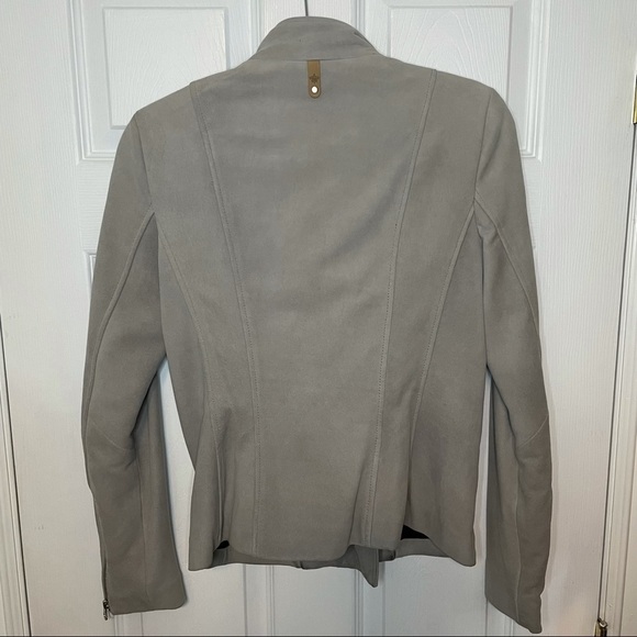 MACKAGE Cleo Grey Suede Leather Moto Biker Zip Jacket Small - Picture 4 of 12